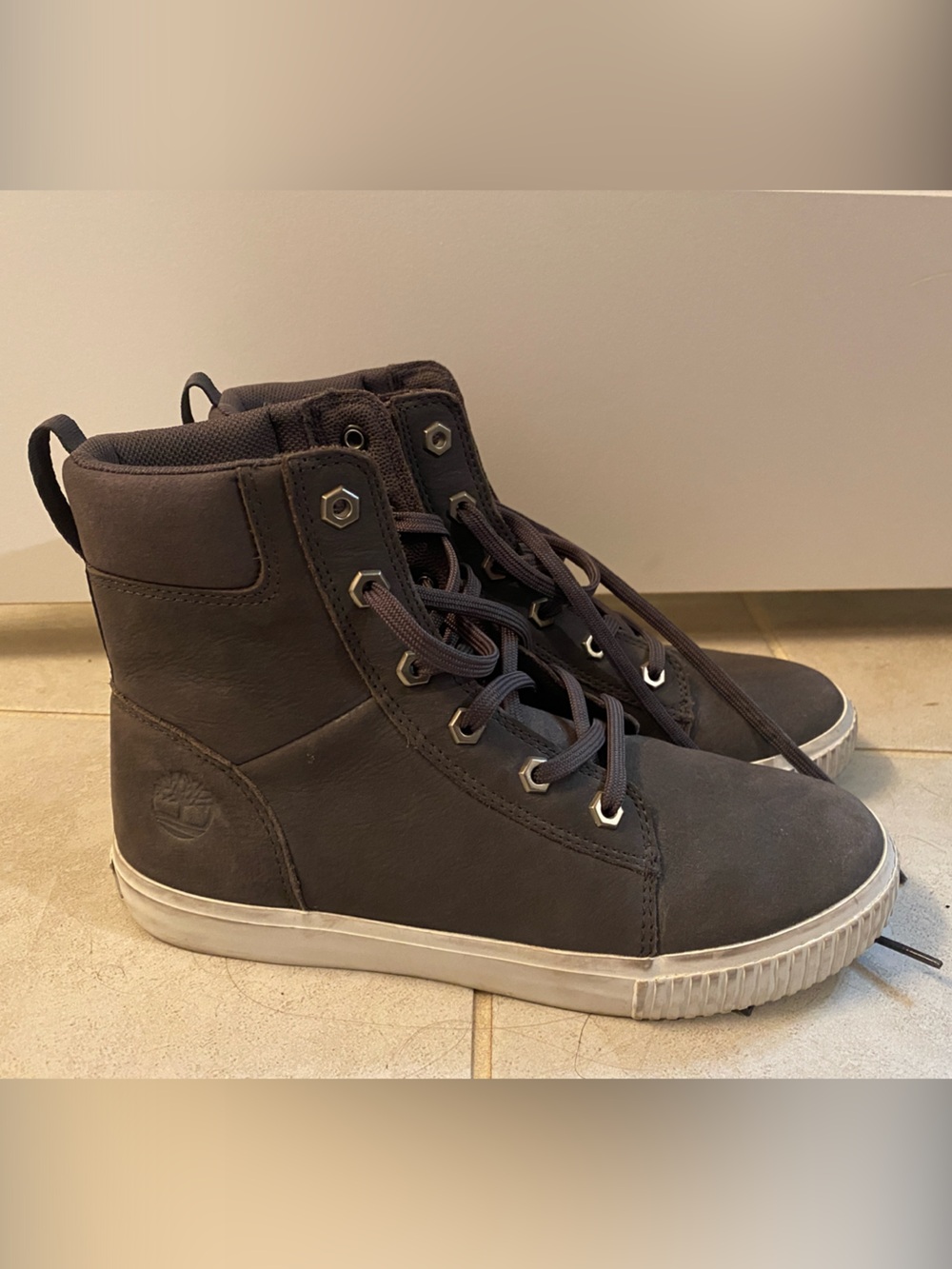 Timberland Charcoal Gray High-Top Casual Boots